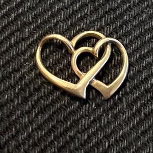 10K Gold Double Heart Pendant